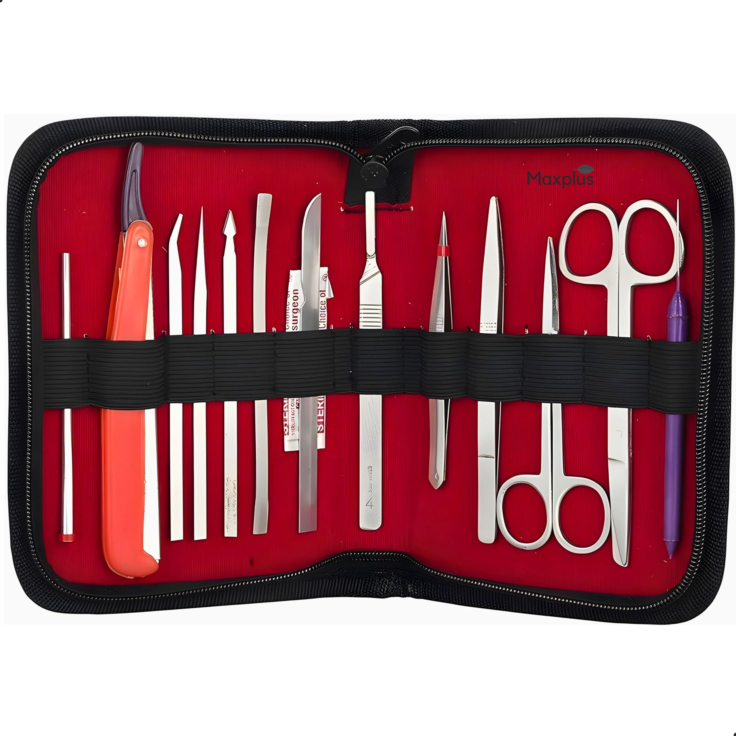 Max Plus | 14Pc. DISSECTION SET | With Pouch | Surgical Instruments Kit for Medical Students Practice and Learning-image-19