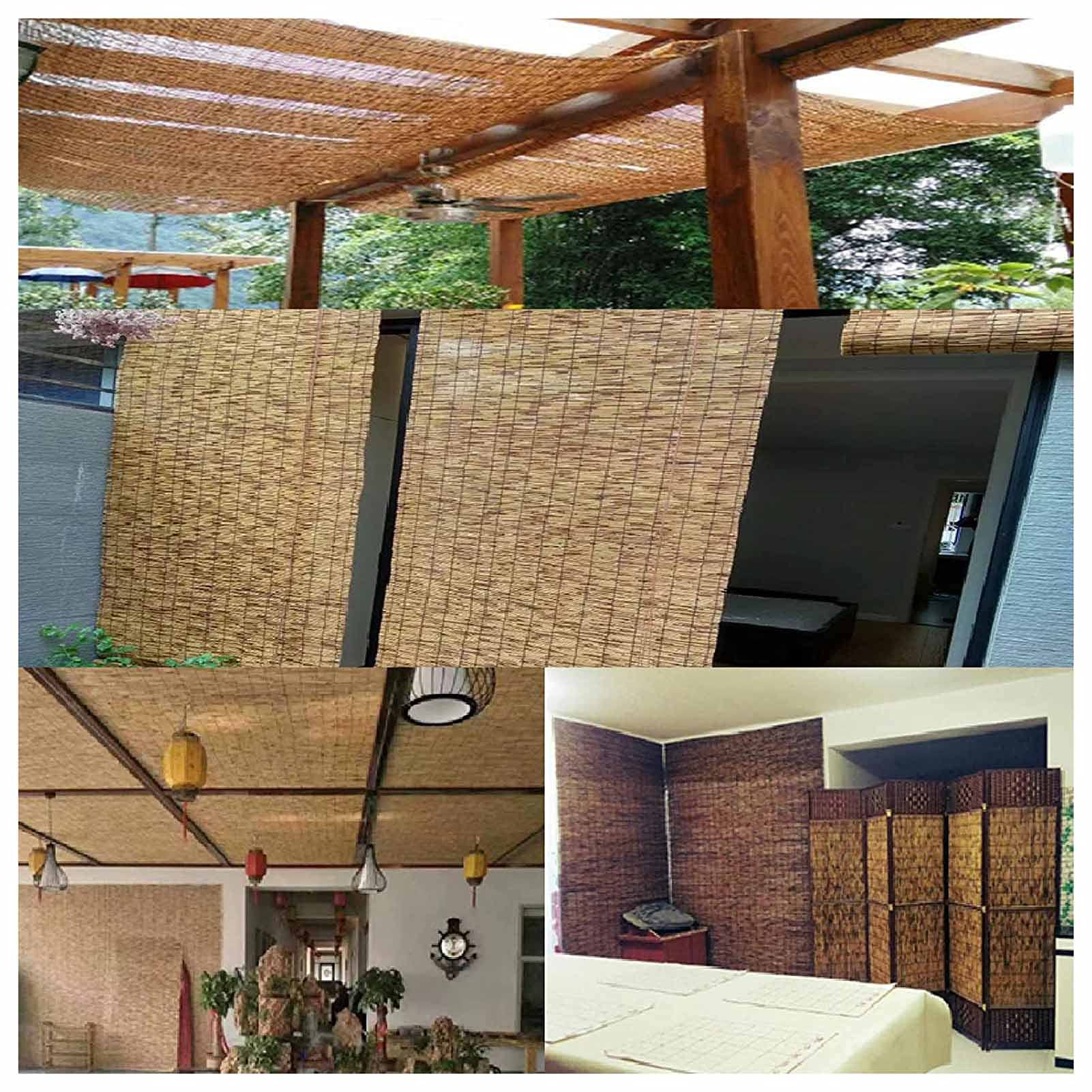 Valla De Caña Natural, Rollo De Valla De Bambú, Cañizo Y Brezo, Mimbre Ocultacion, Parabrisas De Jardín, Pantalla De Privacidad De Balcón, Sombrilla, Ecológico, para Patio, Exterior