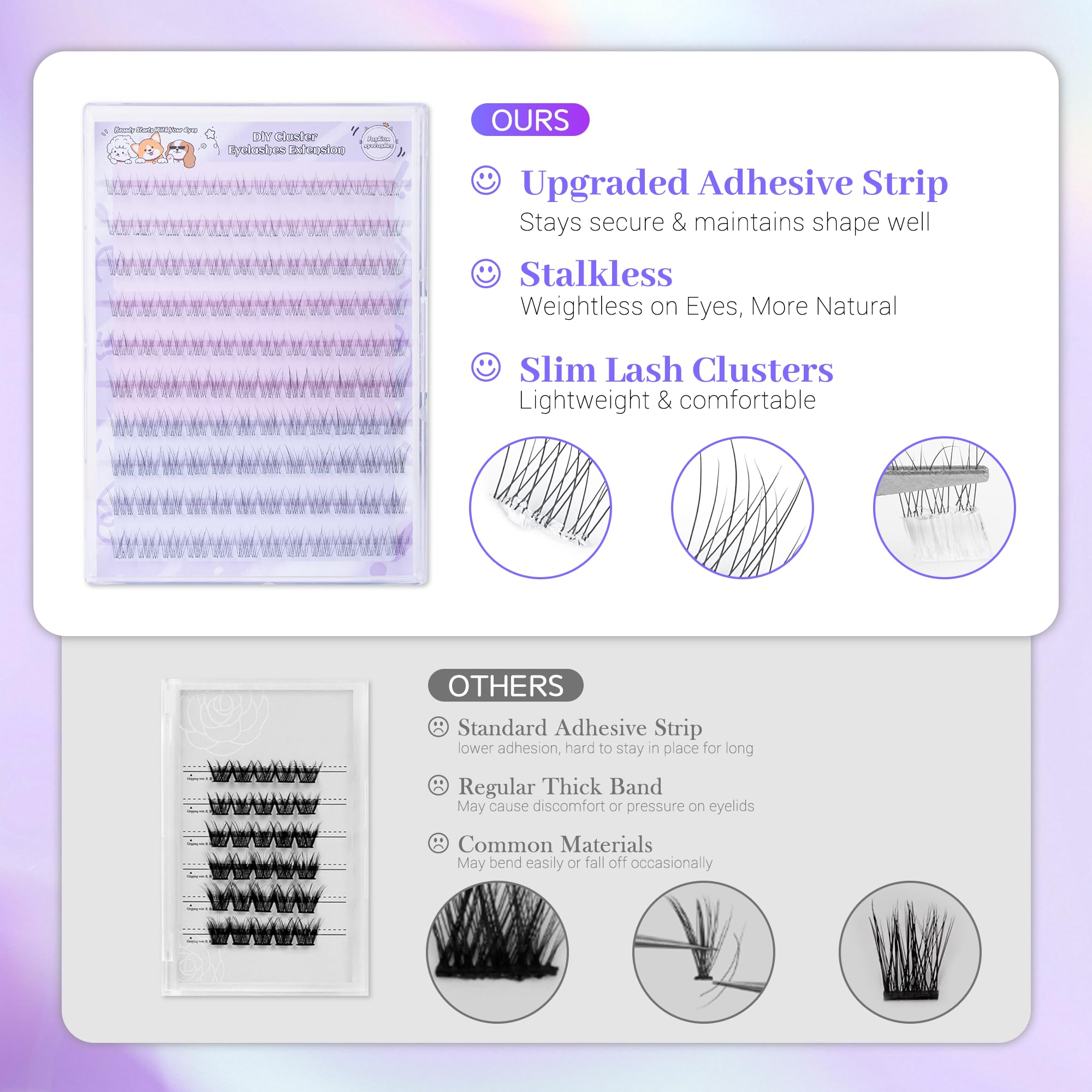 Selbstklebende Wimpern, einzelne Wimpern-Cluster für natürliche Wimpern-Cluster, Vorwimpern-Kleber, Wispy-Cluster-Wimpernverlängerungs-Set, einfach anzubringen, 120 Stück, 8 mm, 9 mm, 10 mm, 11 mm