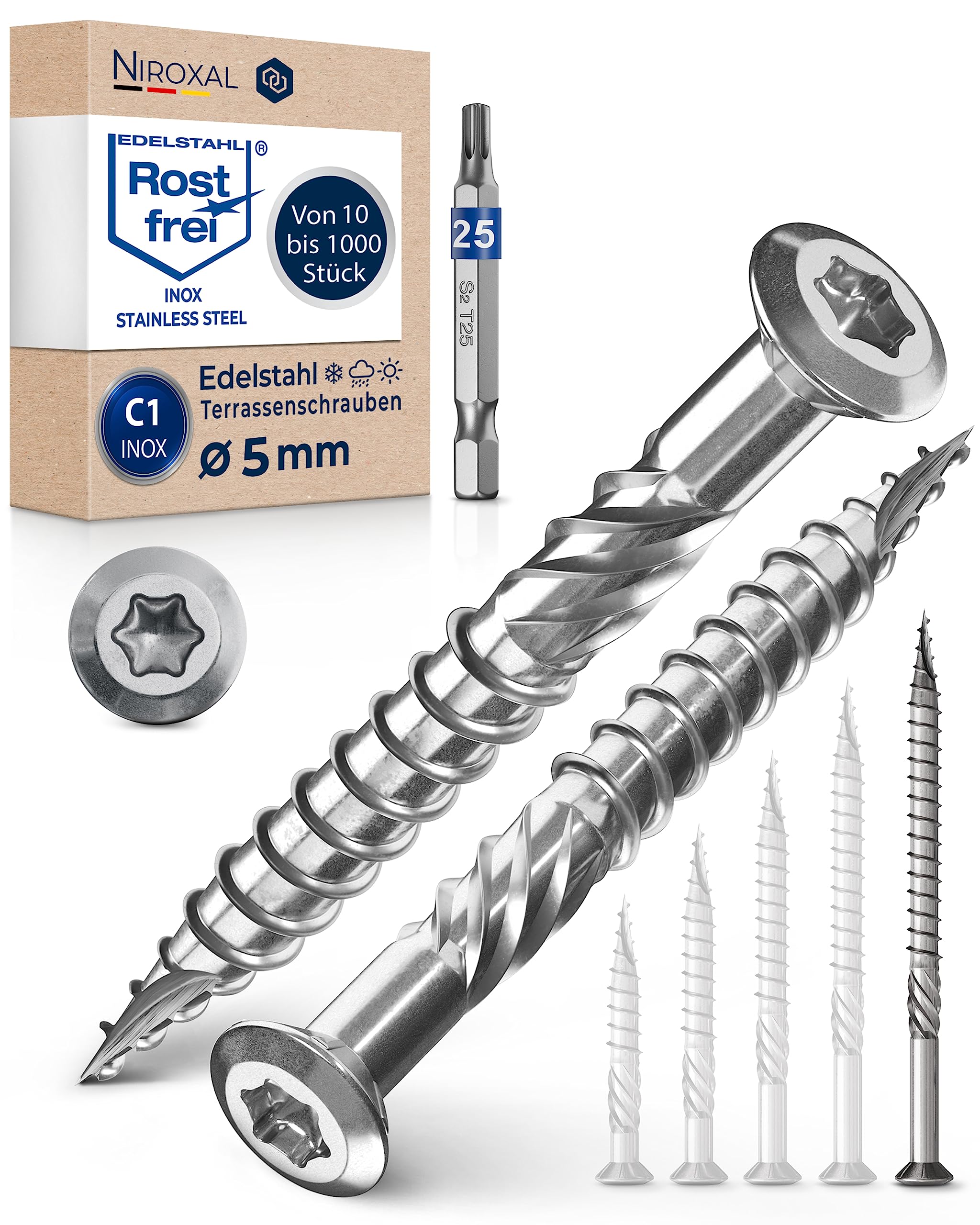 TORNILLOS DE CUBIERTA INOXIDABLE WTR 4,5x60 C2 TORX 200 Uds