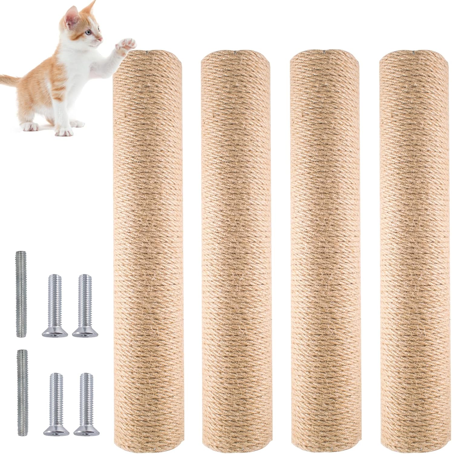 4 pcs Cat Scratching Post Replaceable Sisal Scratching
