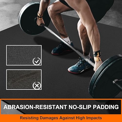 Miniatura 4 de Tapete de ejercicio grande de 0236 x 0157 x 0276in para gimnasio en casa gimnasio gimnasio tapete de entrenamiento de goma tapete de yoga grande