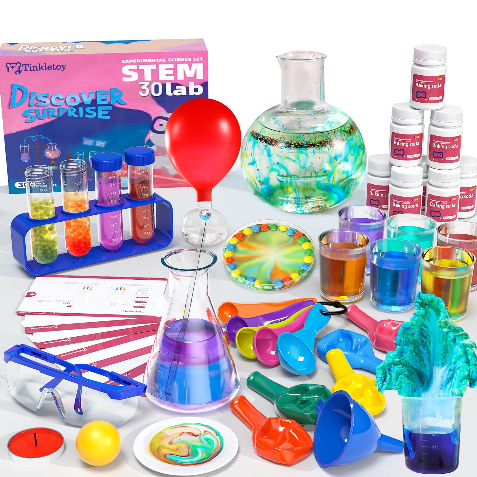 Tinkletoy Science Kit with 30+ Science Lab Experiments,DIY STEM Educational Learning Scientific Tools for 3 4 5 6 7 8 9 10 11 Years Old Kids Boys Toys Gift