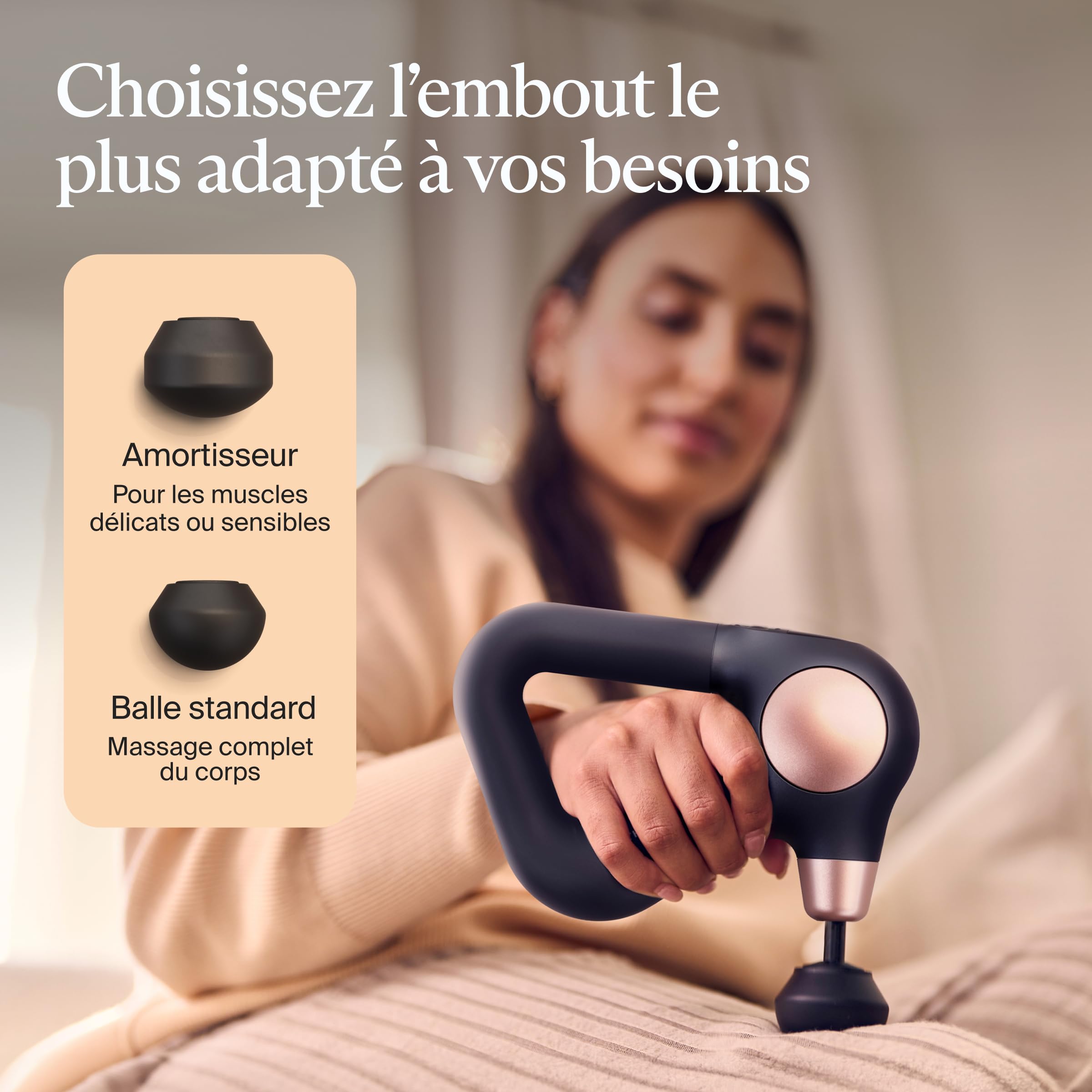 Therabody Theragun Sense Pistolet de massage (2e génération) Pistolet de massage relaxant avec routines guidées intégrées pour soulager facilement le stress, les tensions et le sommeil