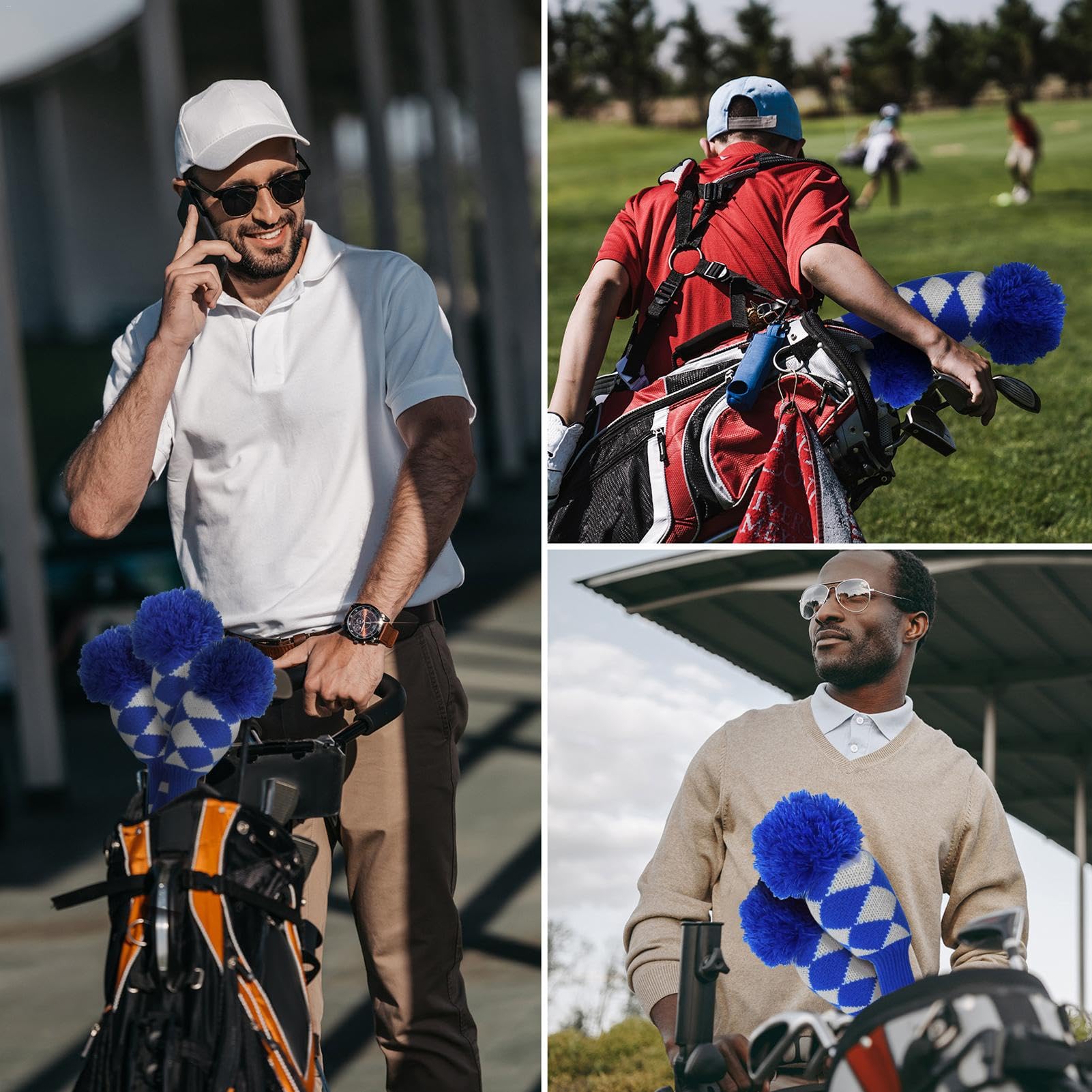 Copri testa in maglia per mazze da golf, Set di coperture per mazze da golf, Copritesta per mazze da golf, Coperture divertenti per mazze da golf per donne e uomini, Borsa da golf