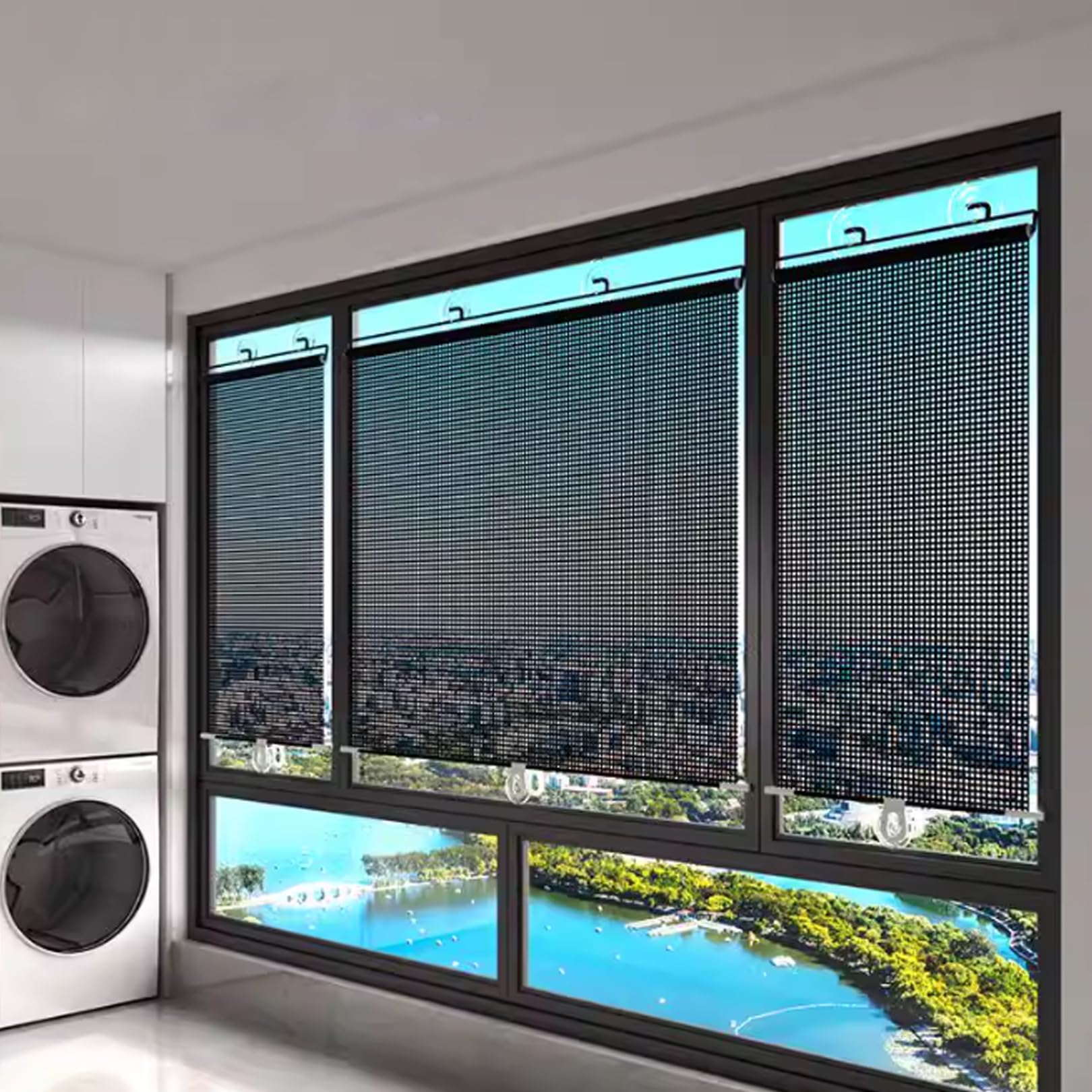 80x200cm Persiana Enrollable para Ventana con ventosas,Estor Enrollable Blackout Sin Taladrar,bloquea Rayos UV,Estores Temporales Sombra Térmica, para Solarium Oficina Coche