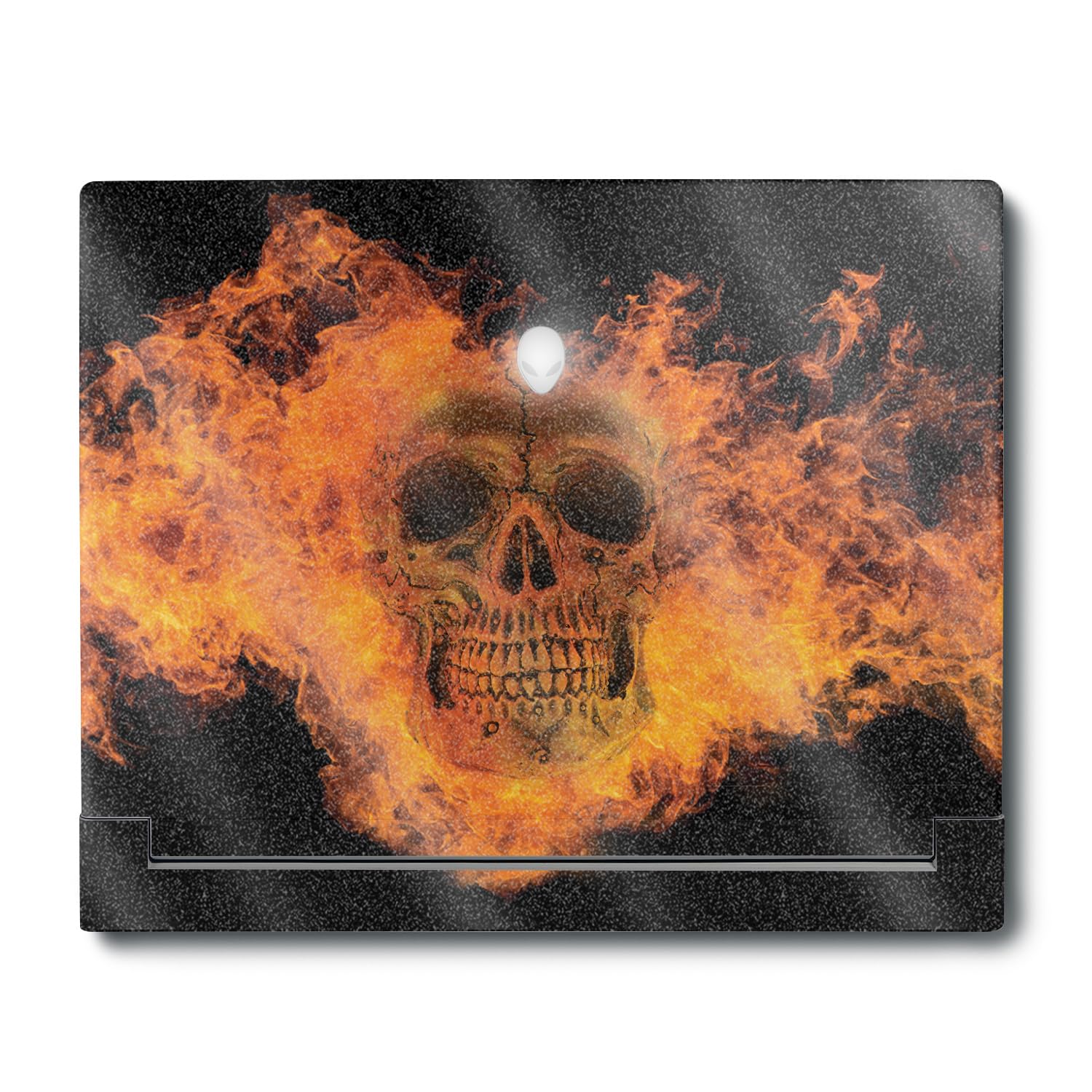 MightySkins Glossy Glitter Skin Compatible with Alienware X16 R1 (2023) Full Wrap Kit - Fire Skull | Protective, Durable High-Gloss Glitter Finish | Easy to Apply &amp; Change Styles | Made in The USA