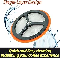 Vista 4 de PortableAnd 34oz Double Vacuum Insulation Large Silicone French Press Coffee Maker with Silicone Ring, Stainless Steel, Perfect for Camping, Travel