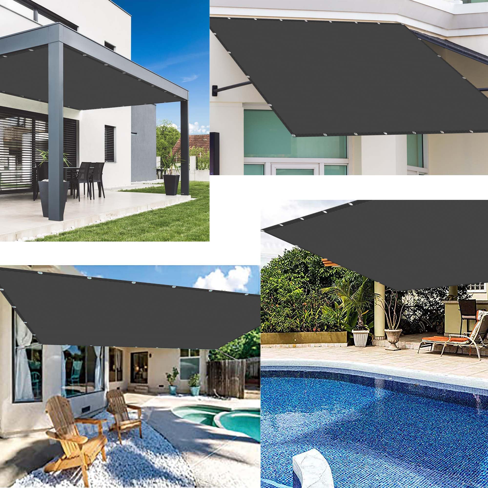 Voile d'ombrage 2.2 x 3.5 m UV Résistant Rectangulaire Imperméable Multi Couleur Taille Toiles pour Jardin Terrasse Extérieur Patio Piscine Balcon, Gris Foncé
