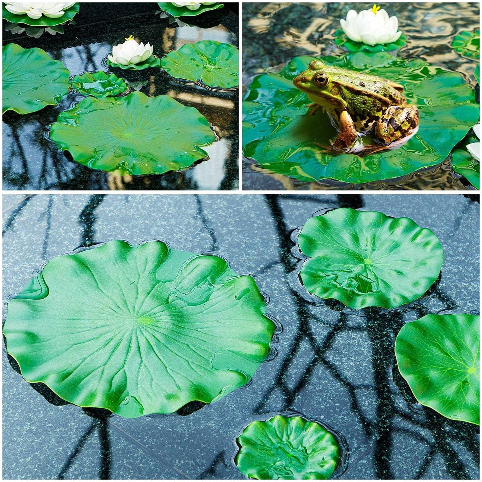 Cuscinetti galleggianti per ninfee, realistici, piante galleggianti per laghetti, decorazioni per piscina, cortile, lago, centrotavola, valle meditazione, cascata, feste, matrimoni, casa