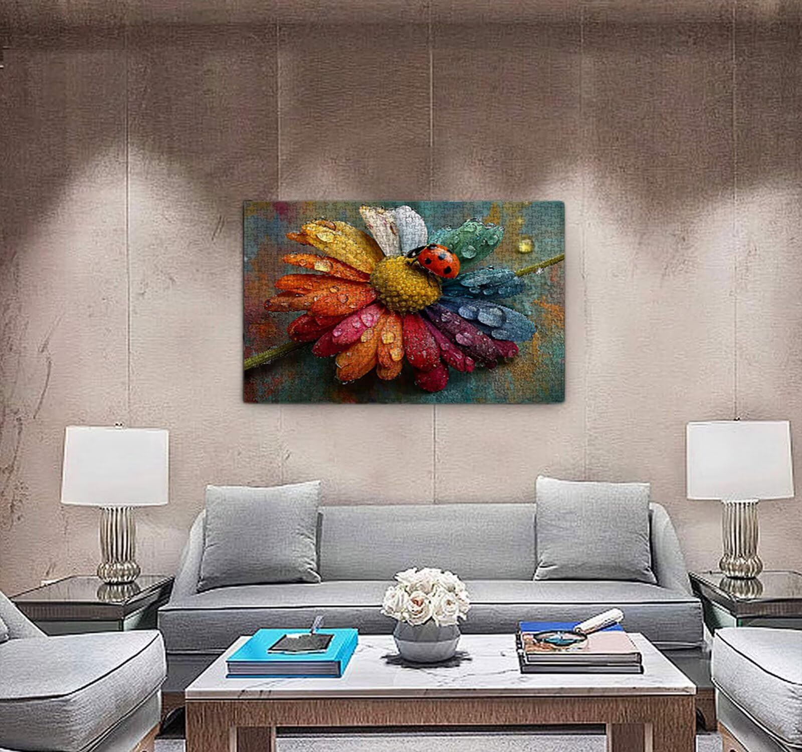 Puzzle 3000 Teile Erwachsene, Insekten Blumen Puzzle Herausfordernde Familie Aktivität Spiele, Geschicklichkeitsspiele Erwachsene, Herausfordernde Puzzles Geschenk für Freunde R2KH-504