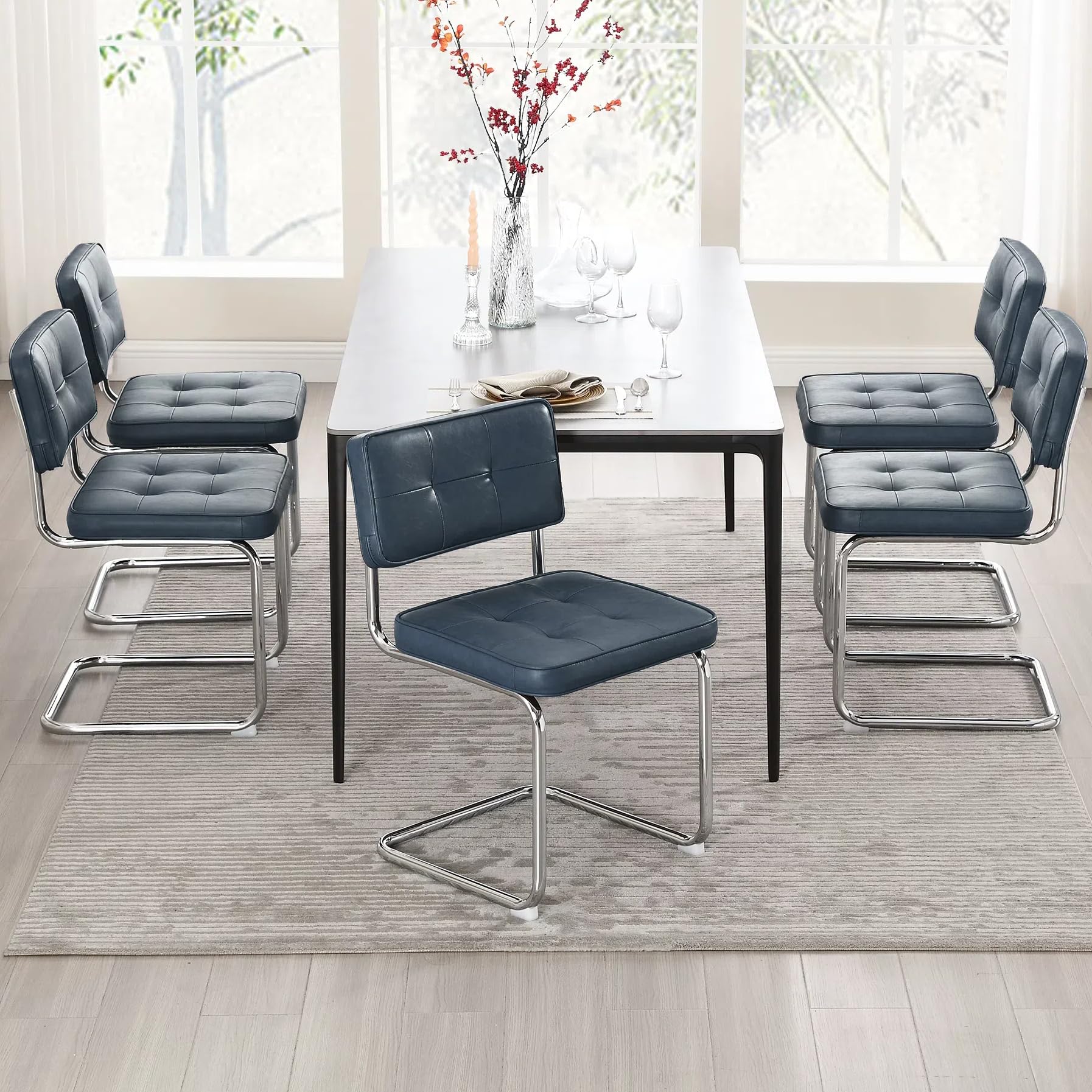 Zesthouse Faux Leather Dining Chairs Set of 4