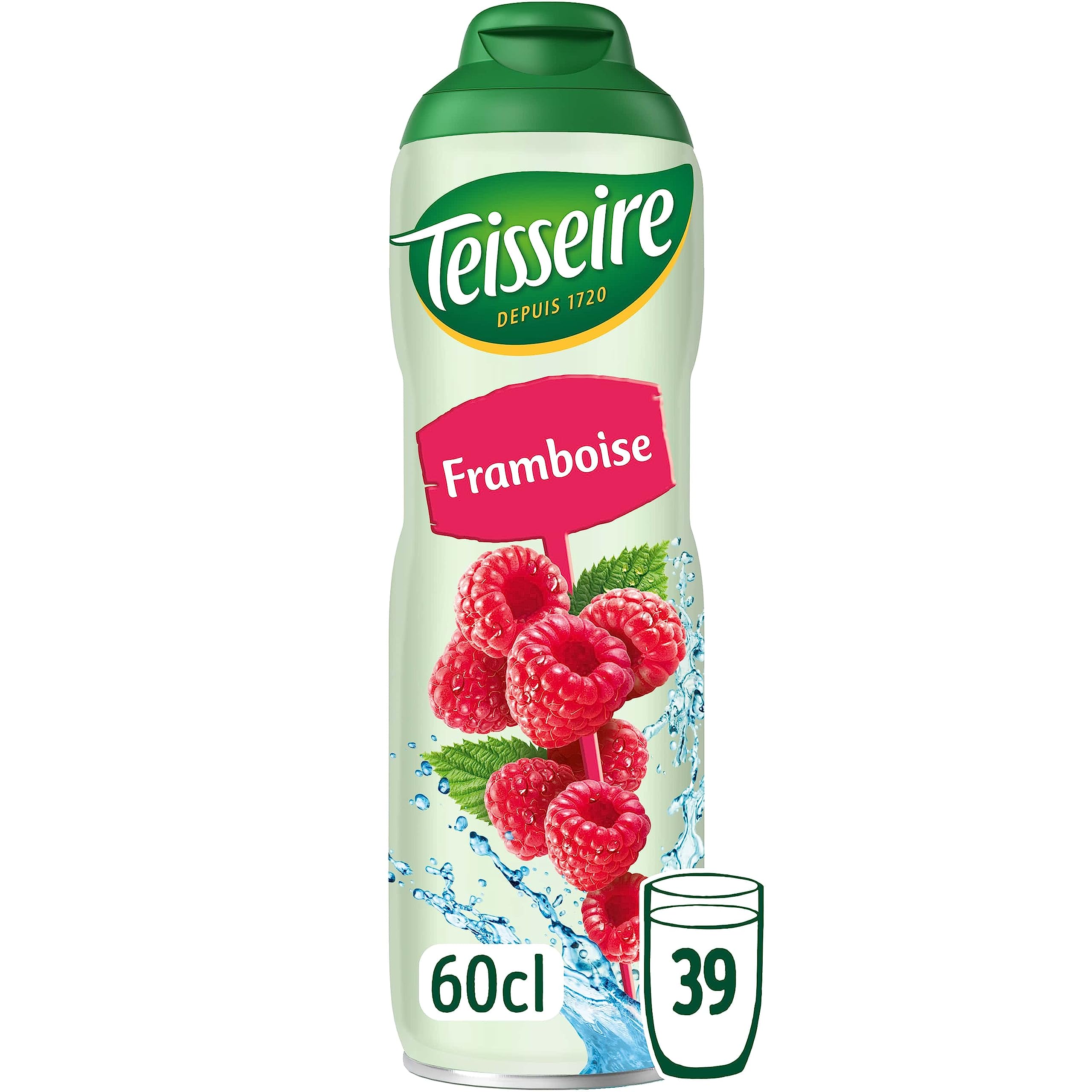 Teisseire Sirop de Framboise pour Boisson Rafraîchissante, Cocktails, Bidon Recyclable 6x60cl