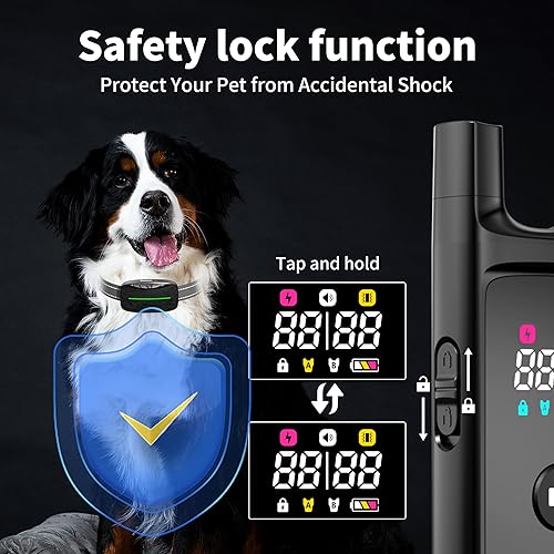 Miniatura 6 de Collar de choque de entrenamiento para perros de 3300 pies con control remoto IP67 resistente al agua con 4 modos de entrenamiento, pitido,