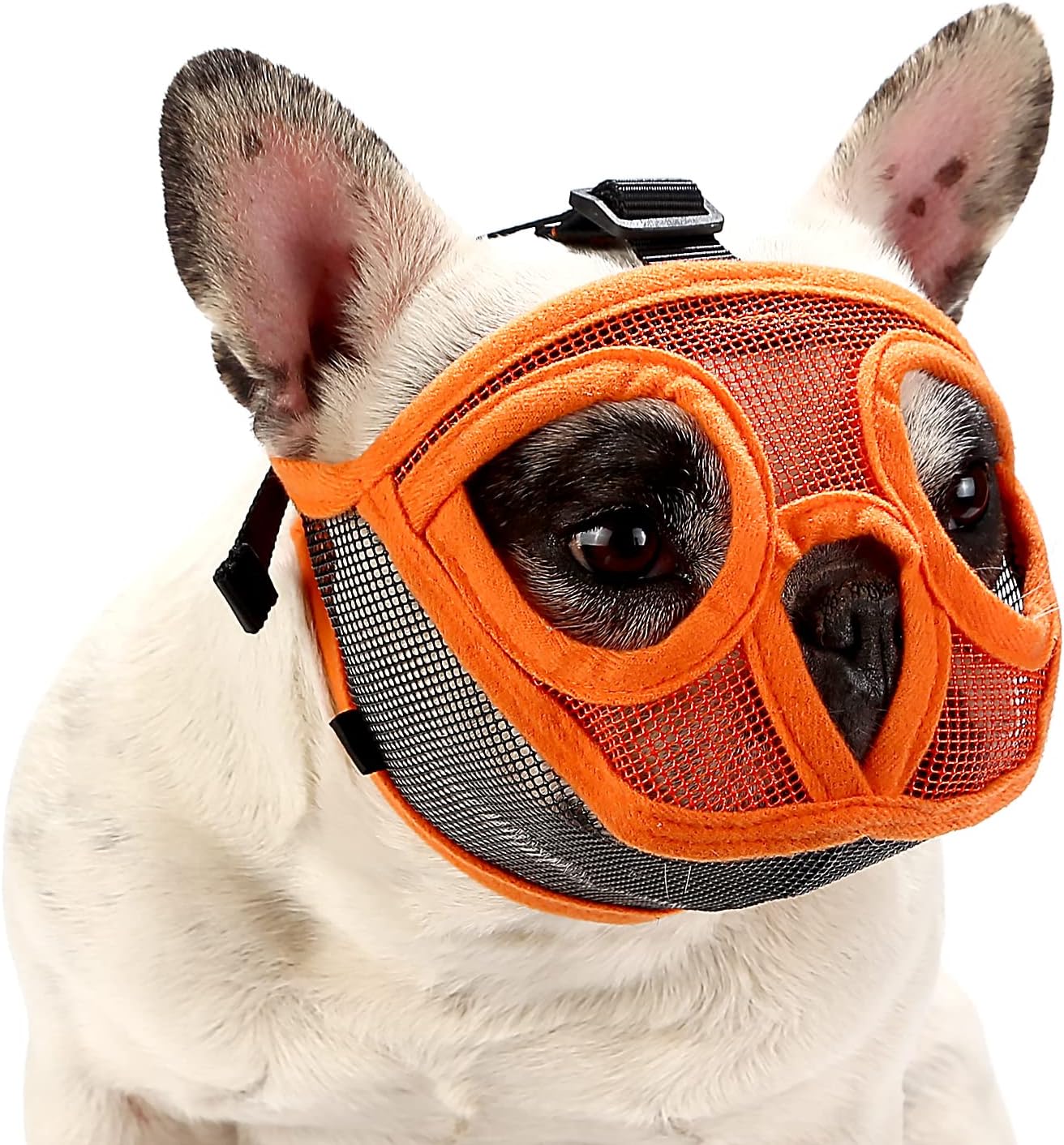 JYHY Short Snout Dog Muzzle Adjustable Breathable Mesh Bulldog Muzzle