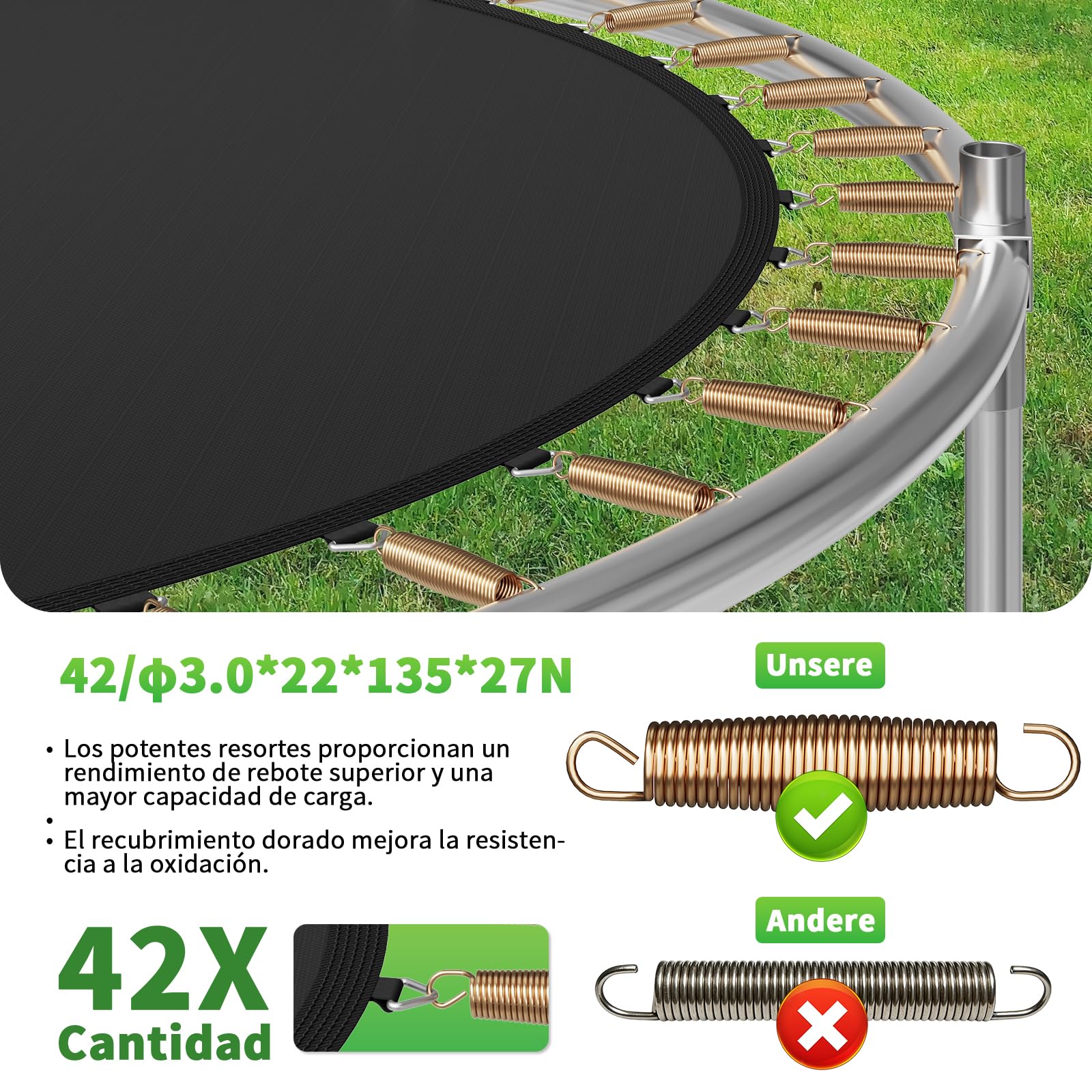 JUMMICO Trampolín para Exteriores Ø 183/228/290/360 cm Juego Completo con Red de Seguridad, Escalera, Cubierta para los Bordes y Accesorios de Montaje, certificación GS Trampolín de jardín para niños