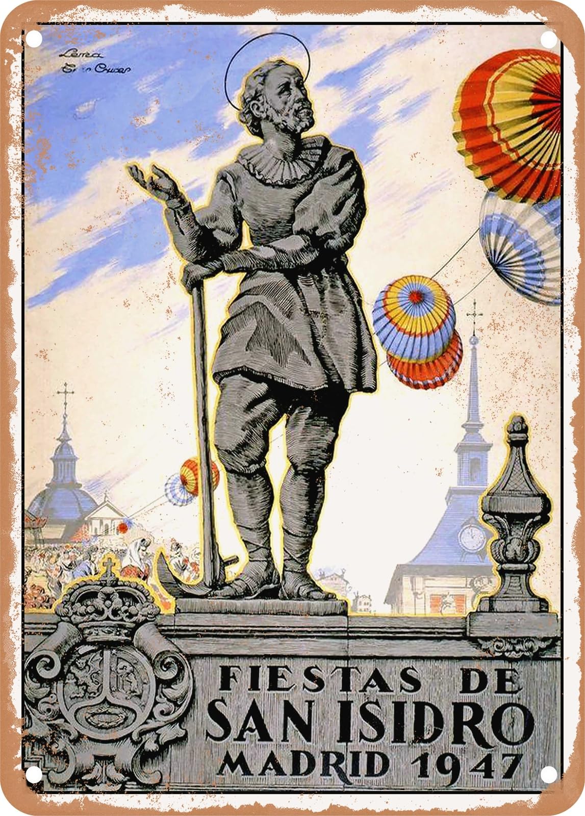 METAL SIGN - 1947 San Isidro Festivities Madrid Vintage Ad home decor