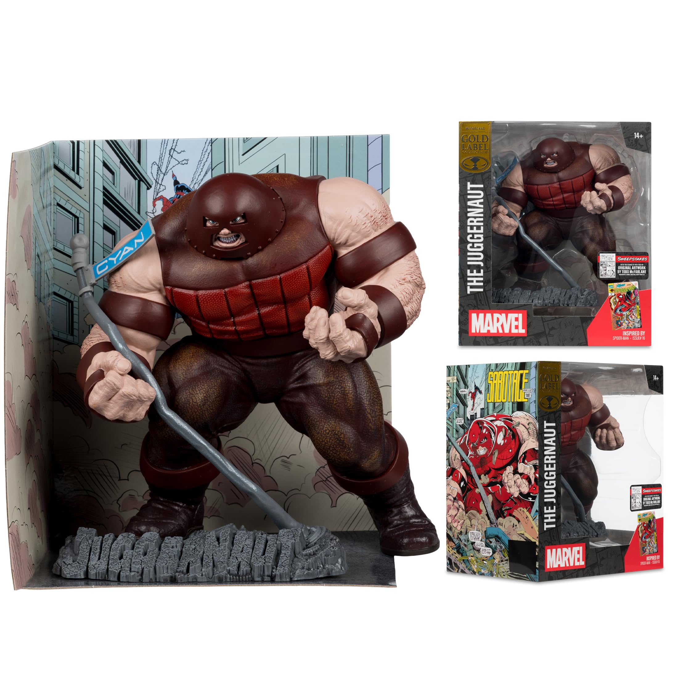 McFarlane Marvel The Juggernaut 1:10th Scale Collectible with Scene (Spider-MAN #16) Original Artwork Sweepstakes Gold Label Toys