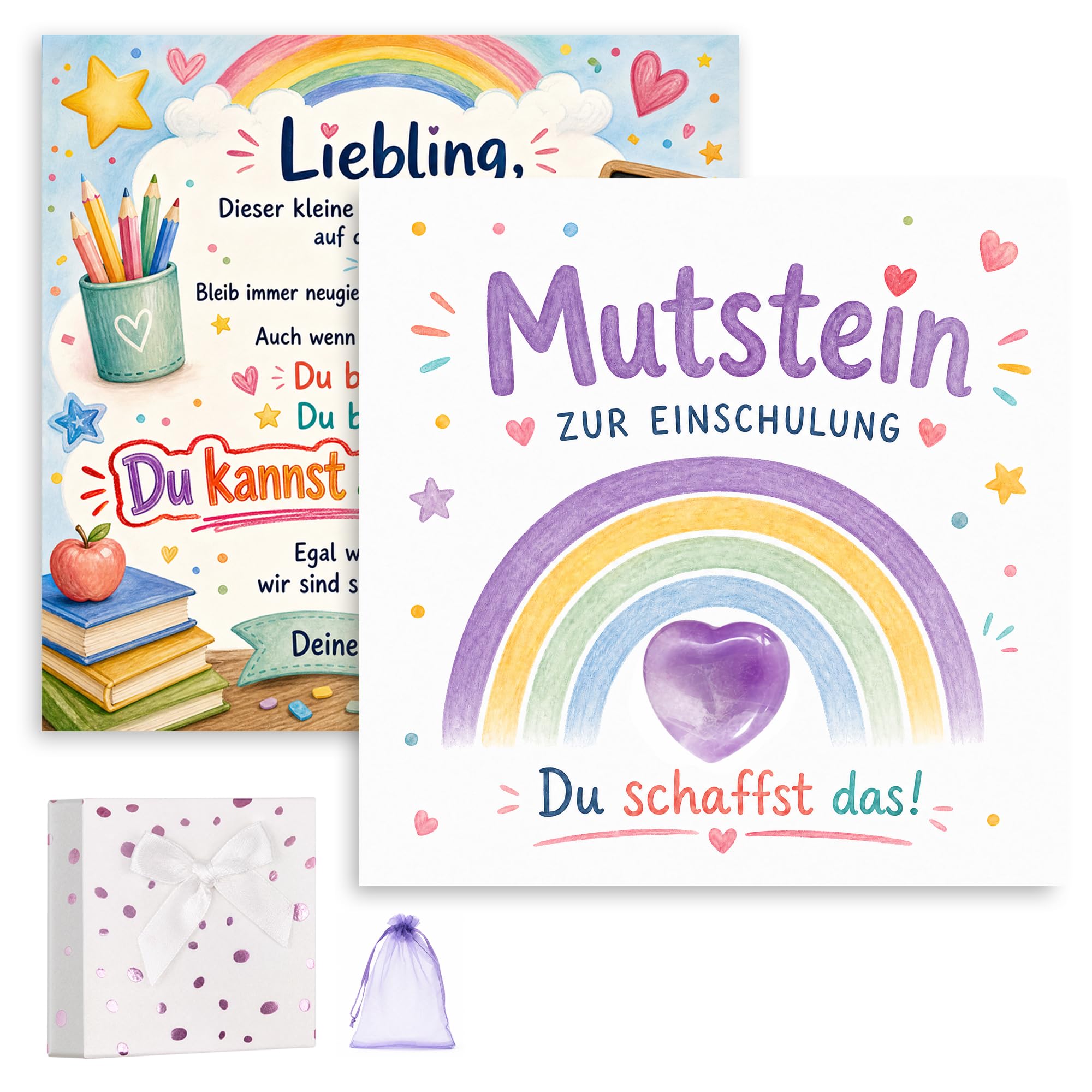 iDattel Mutstein für Kinder zur Einschulung, Schulkind 2026, Geschenk für Erstklässler