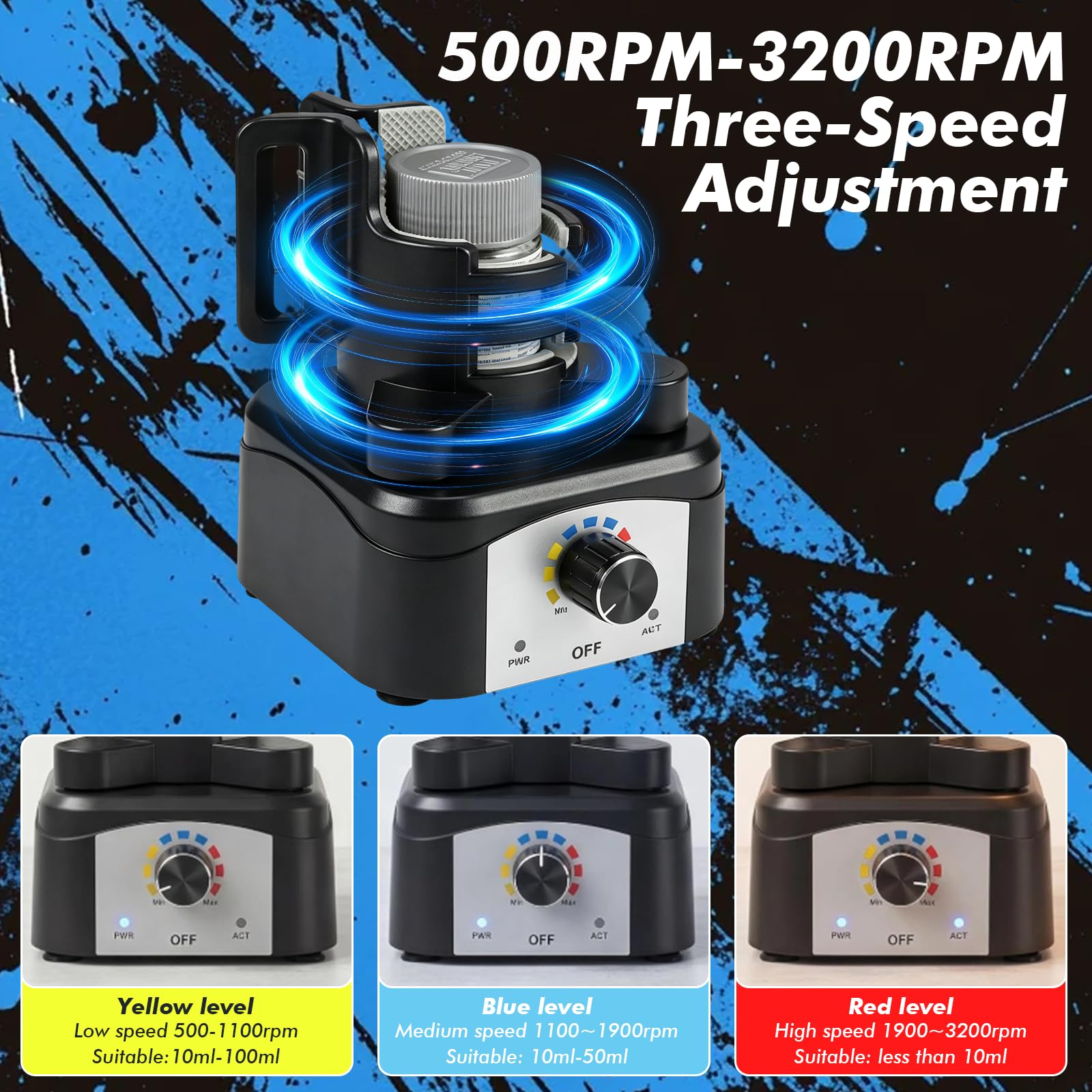 Mini miscelatore Vortex 500-3200 giri/min, tre velocità