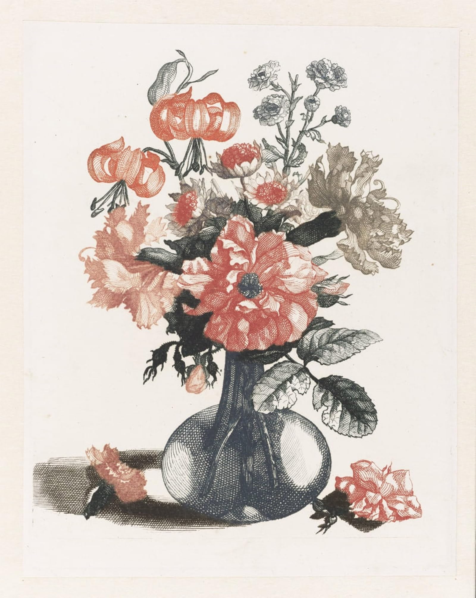 POSTERIIk Vintage Classic Picture Landscape Artwork Five Prints of Flowers in Glass Vases by Famous Artist Portrait Canvas Painting for Office Home Decor 60x90cm