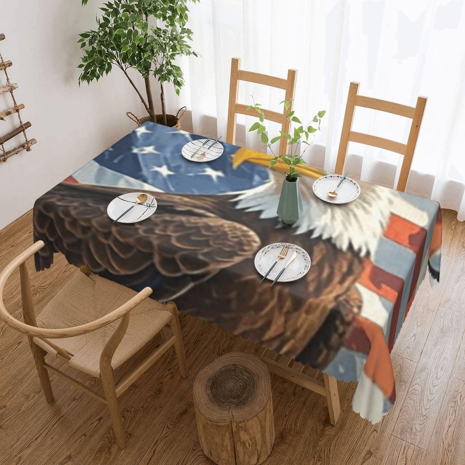 Nappe drapeau américain et aigle pour barbecue dans le jardin et repas d'été