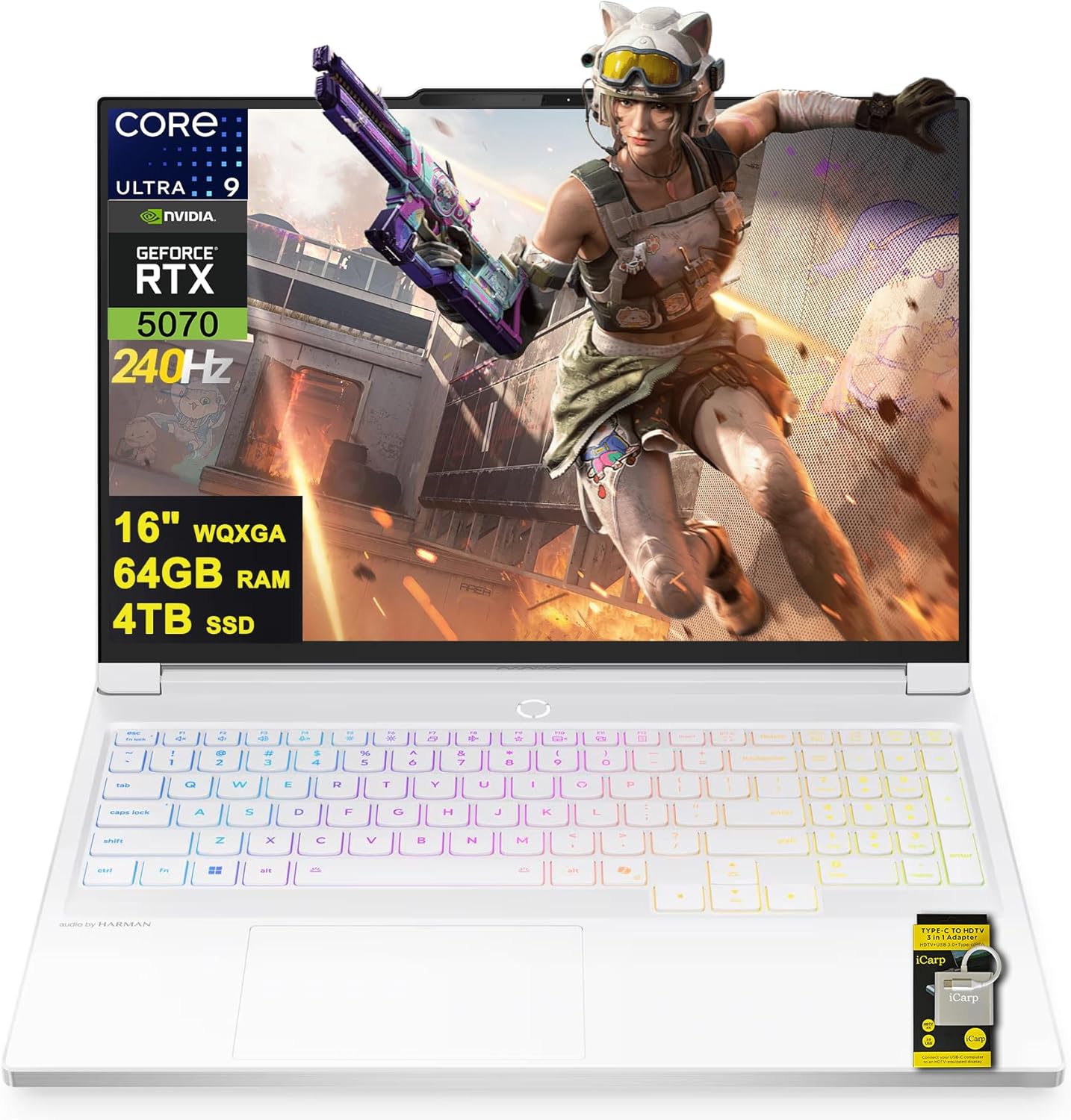 Lenovo Legion 7i Gen 10, AI Gaming Laptop, Intel Ultra 9 275HX, 16" OLED 2.6K (2560x1600) 240Hz 500 nits, 32 GB DDR5, 2 TB SSD, NVIDIA RTX 5070, 5MP Camera E Shutter, Wi-Fi 7, Win 11 - Glacier White