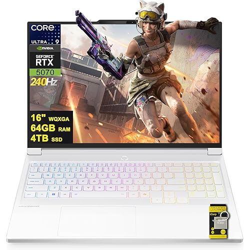 Lenovo Legion 7i Gaming AI Laptop 16" WQXGA 2560x1600 OLED 240Hz Intel 24-core Ultra 9 275HX 64GB RAM 4TB SSD GeForce RTX 5070 DLSS4 (Up to 798 AI TOPS) Per-key RGB Backlit HARMAN Wi-Fi7 Win11 ICP Hub