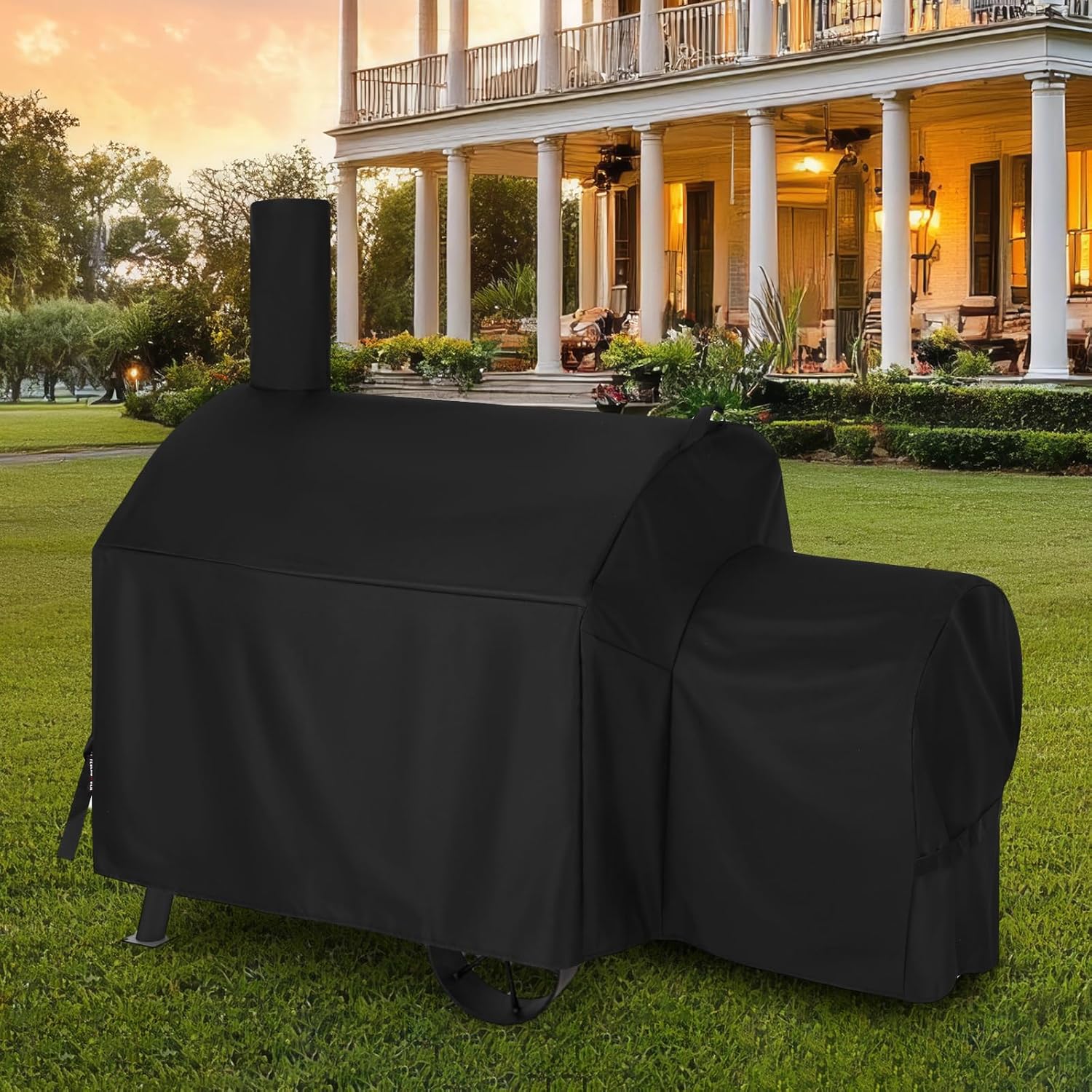 Grill Cover for Oklahoma Joe's Longhorn Offset Smoker Grill, 70 Inch Heavy Duty Waterproof Durable Grill Covers, Black - Image 6