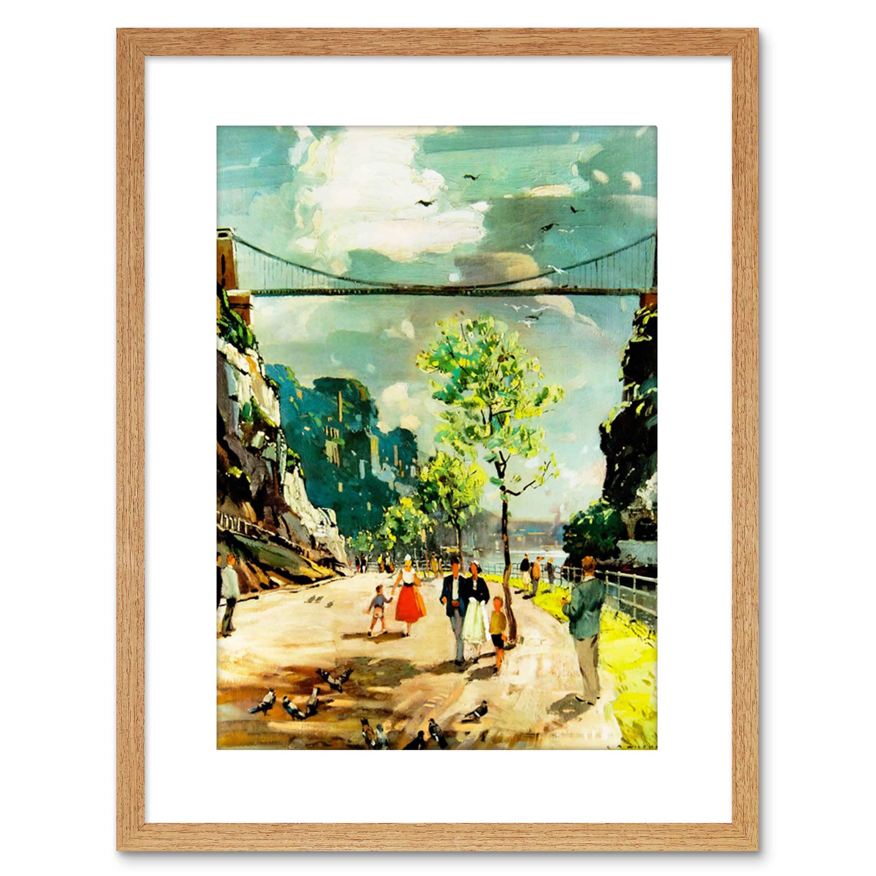 Wee Blue Coo 9x7 '' CLIFTON SUSPENSION BRIDGE BRISTOL BRUNEL FRAMED ART PRINT F97X660