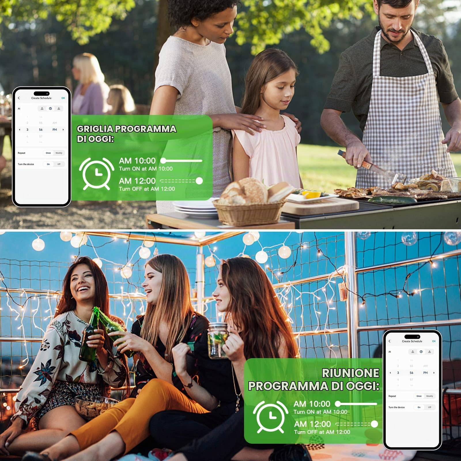 GreenSun Presa Smart - VeSync APP Telecomando Compatibile con Alexa Google Home 16A Temporizzata Programmabile Misuratore Di Consumo Elettrico Prese Intelligente IP44 Impermeabile per Esterni 2,4 GHz