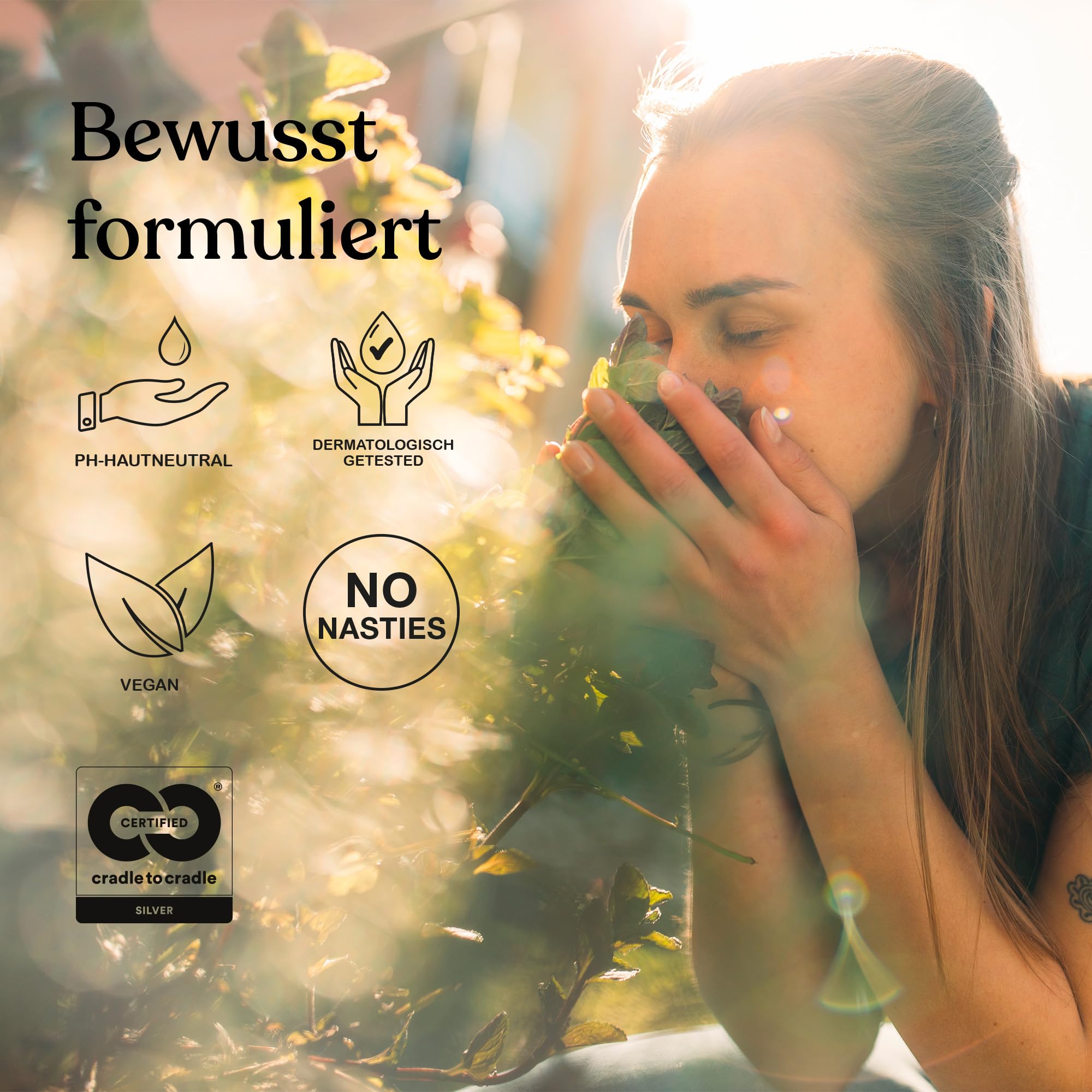 ADA Cosmetics Flüssigseife, vegan mit Melisse, Thymian und Rosmarin, vitalisierend und reinigende Handseife, Nachfüllpack für SMART CARE, alpiner Spa Kräuterduft, Pure Herbs - Made in Germany 6x300mL