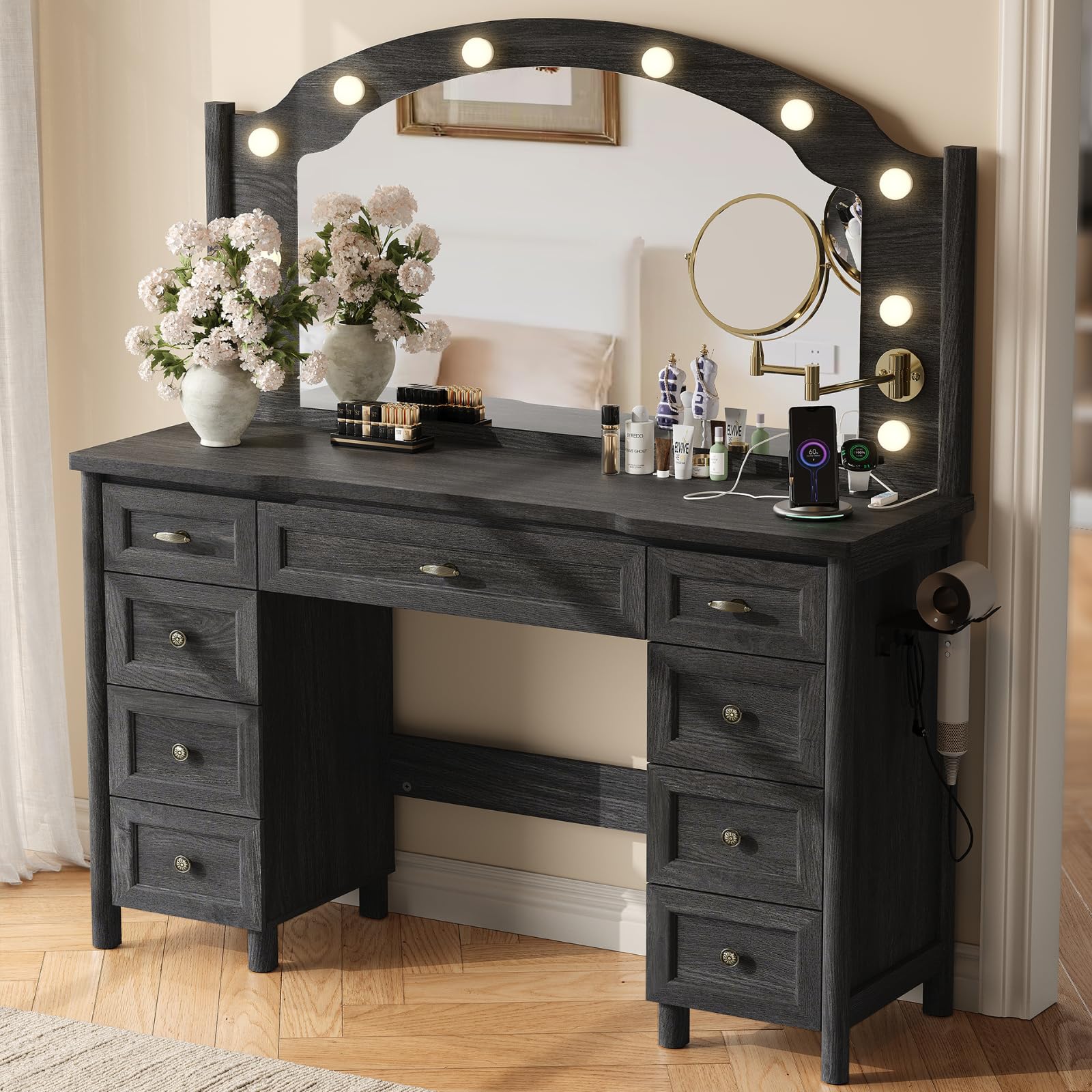 STO'SENSE Vanity Desk with Mirror and Lights