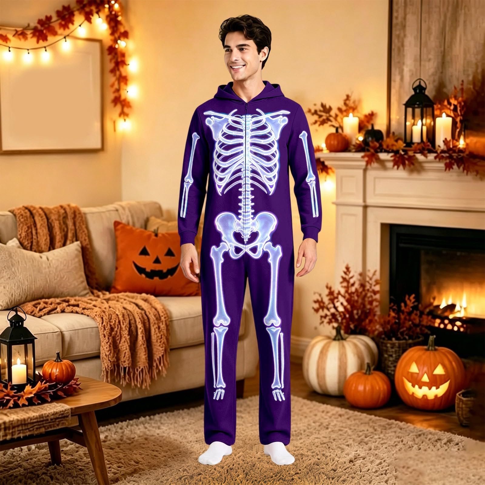Halloween-Kostüm Kostüm Herren Lustiges Halloween Onesie Damen Warm Erwachsene Große Größen Ganzkörper Lustig Frauen Lustige Kostüme Karneval Anime Cosplay Ganzkörperanzug Jumpsuit Kigurumi Werwolf