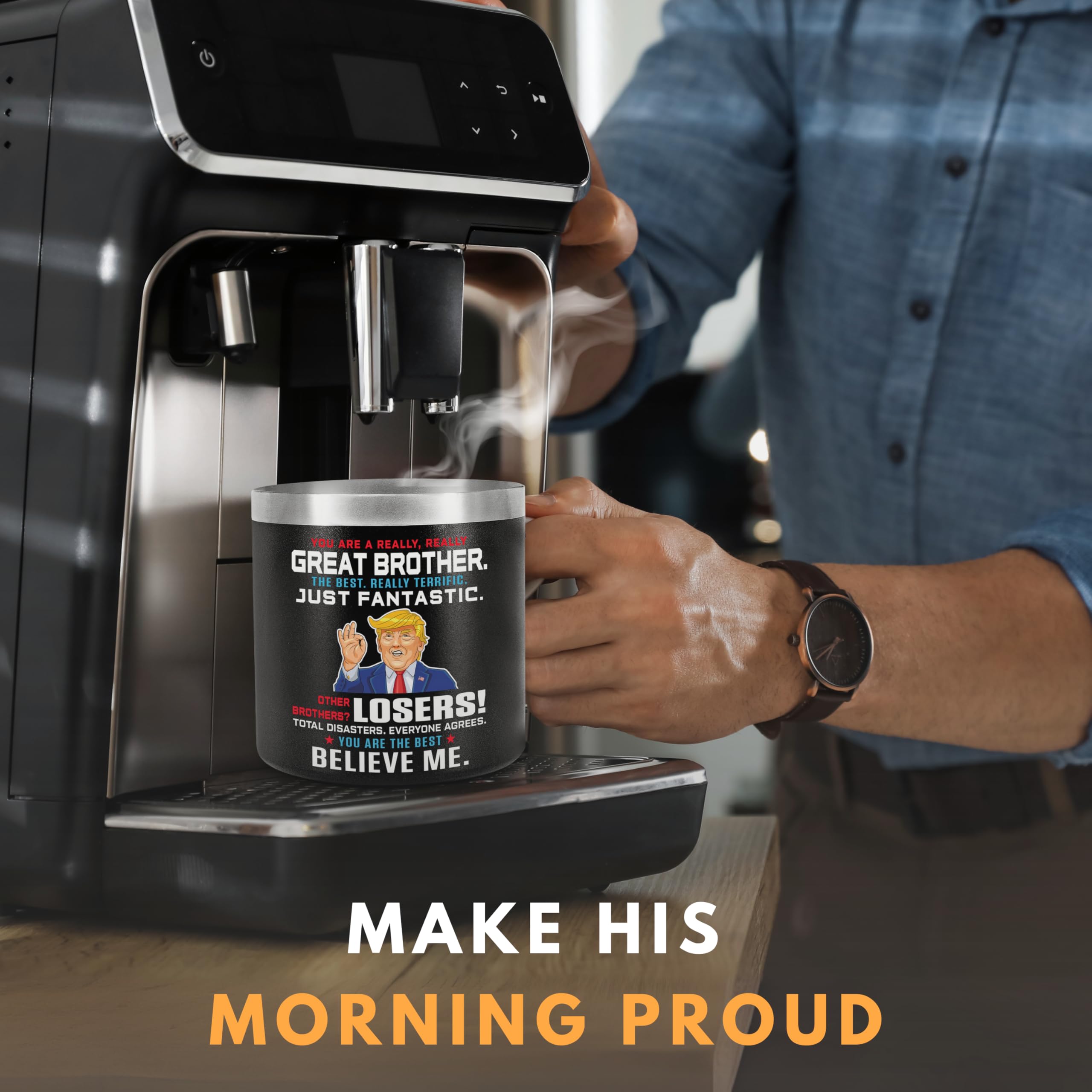 Gifts for Brother from Sister, Birthday Gift for Adult Older Bro, You Are A Really Great Brother Mug Tumbler 14Oz - Insulated Coffee Cup with Lid and Gift Box