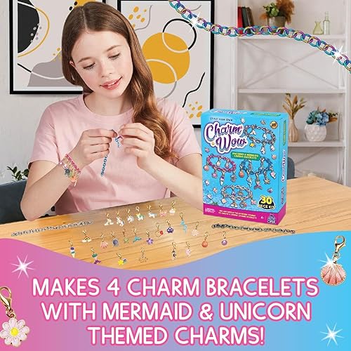 Miniatura 3 de CharmWow - Kit de fabricación de joyas de sirena y unicornio para niñas de 4 años en adelante, crea pulsera de unicornio para niñas de 4 a 6 años o
