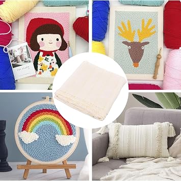 AITAF Linen Tufting Cloth with Marked Lines Needlework Fabric, Monk's Cloth, for Rug Needle Punch Cross Stitch Embroidery Quilting (Size : 100x100cm)