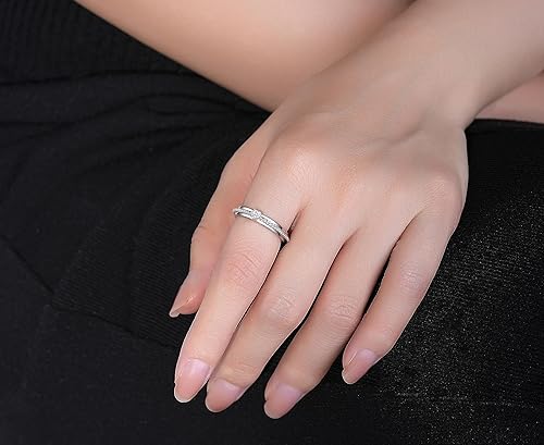 Miniatura 2 de Step Forward Anillo de plata de ley 925 con spinner para ansiedad para mujeres y adolescentes, regalos de joyería para aliviar la preocupación y el