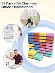 35 Pack Magnetic Whiteboard Erasers, 5 Color Mini Dry Erase Erasers for Classroom, Office, Home & School, Reusable EVA Chalkboard Cleaners, Safe & Efficient for Teachers and Students