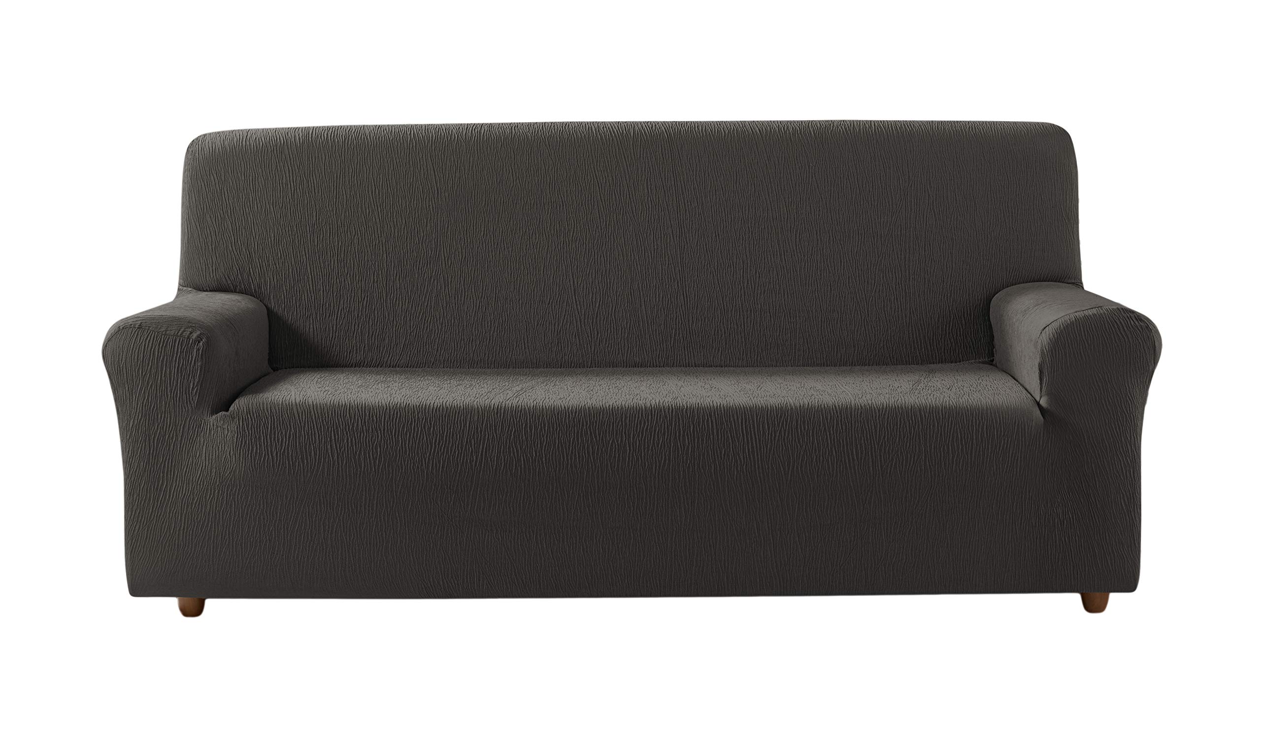 Estoralis Beta | Funda Sofá de Diseño Moderno | Tejido Elástico Gris | para 3 Plazas (de 170 a 220 cm.) | Máxima Adaptabilidad a Todo Tipo de sofás