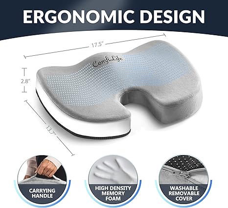 Not only does this cushion provide support and comfort, but it also offers relief from lower back pain and sciatica. It is ideal for use in the office, while driving, or during travel. Users have praised its ability to support recovery from lower back problems, herniated discs, and other spinal issues. The machine-washable cover makes cleaning a breeze, and the built-in handle allows for easy transport.