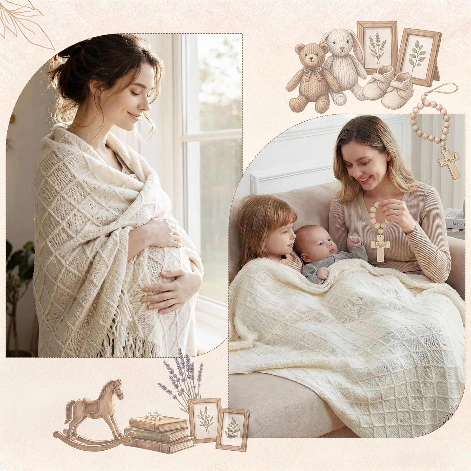 Pacchetto per la cura della mamma dopo il bambino, set regalo per la gravidanza per la mamma in attesa con coperta, tazza per mamme per essere baby shower primo giorno della mamma donne