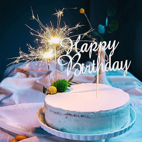 Miniatura 4 de Decoración de pastel de feliz cumpleaños, palillos de pastel de cumpleaños, suministros de decoración de fiesta de cumpleaños para niños o adultos,