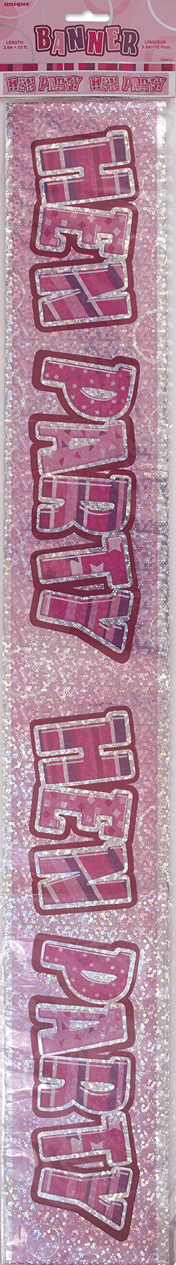 Unique Party 92068 - 9ft Foil Glitz Pink Happy 80th Birthday Banner — view 48