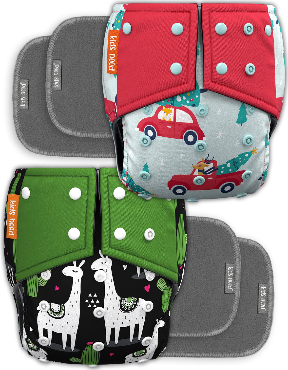 Kids Need Side Leakage Proof cloth diapers for babies 0 to 3 years combo high absorbent 2 reusable diaper 4 insert pack (5-18kg) washable diapers pocket liners cover adjustable freesize 73