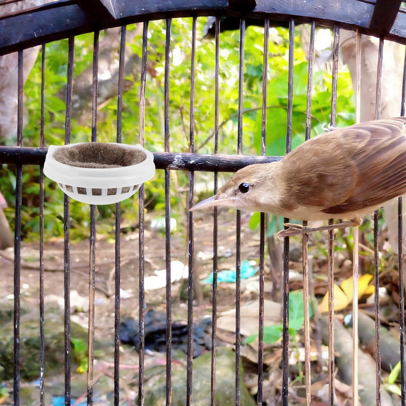 2 Piezas Nido de Cría de Plástico para Jaulas de Pájaros Pequeños, Caja Nido para Incubación y Puesta de Huevos, Compatible Periquitos, Loros y Canarios, Fácil Limpieza,
