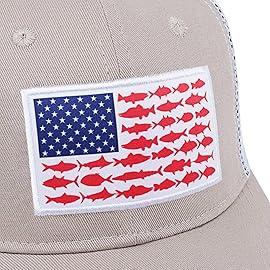 Naicissism American Fish Flag Trucker Hat, Fishing Gifts for Men, Outdoor Snapback Fishing Hat Perfect for Fishing and Daily Use