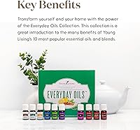 Vista 5 de Young Living Colección Everyday Oils - Juego de aceites esenciales 100% puros, incluye 10 mezclas populares y individuales