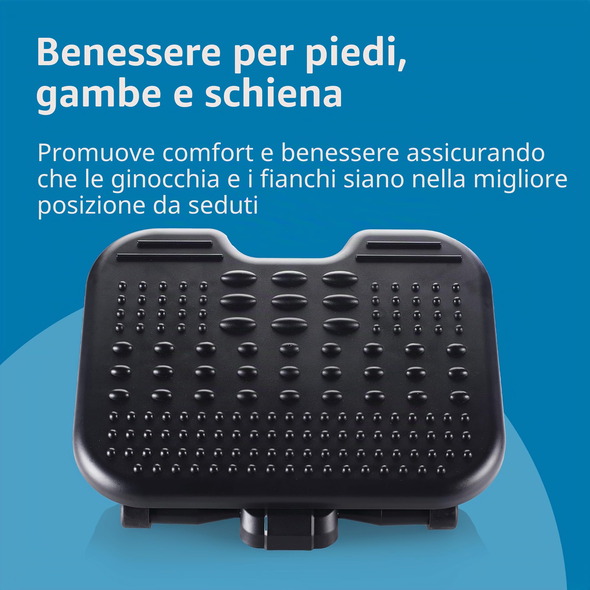 Kensington Poggiapiedi da scrivania SoleMassage, ergonomico con funzione massaggio e pedana inclinabile fino a 5 livelli/30°, per ufficio e casa, Nero, 56155EU