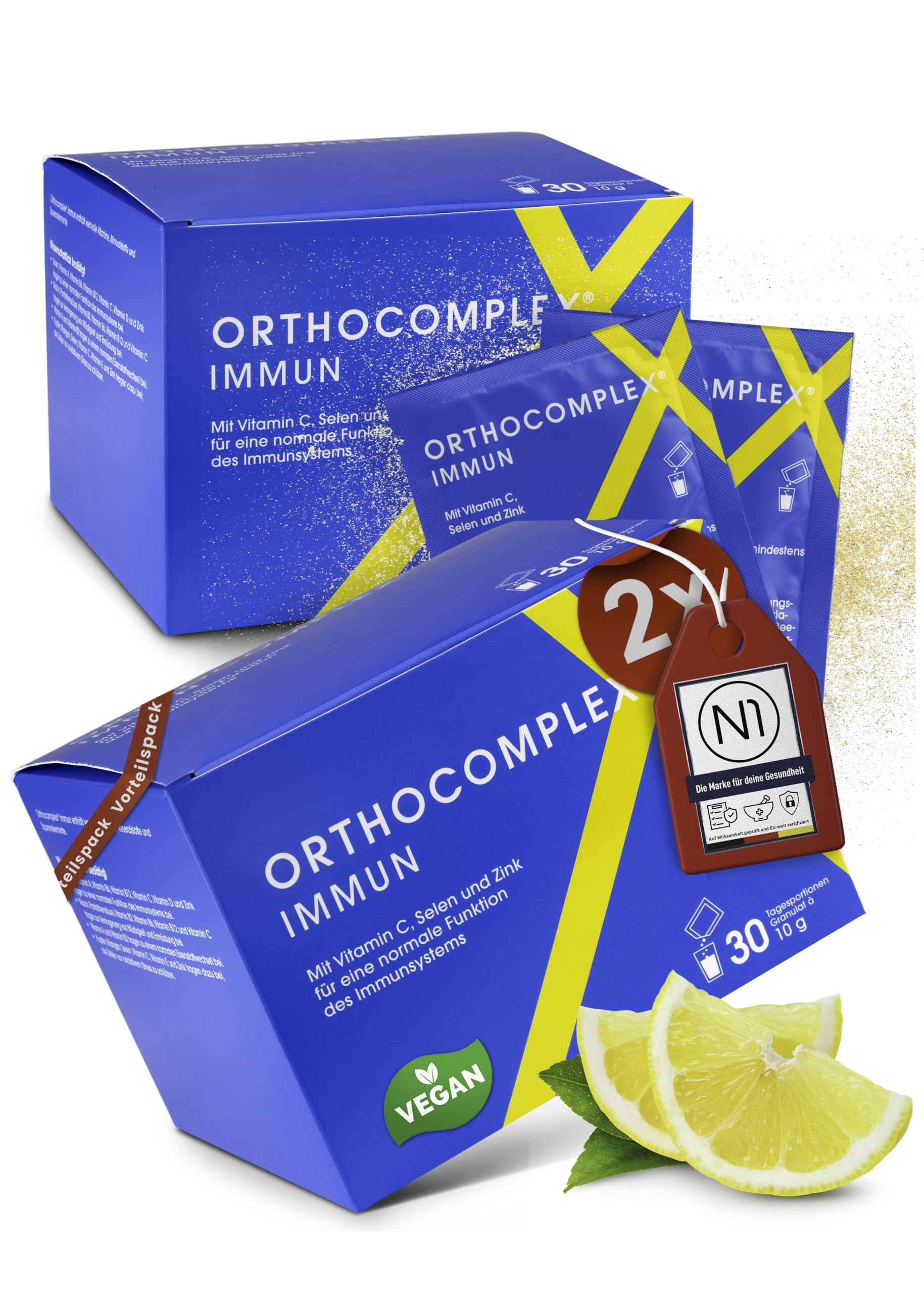 ORTHOCOMPLEX IMMUN 2x30 St. - zum Immunsystem stärken - 60 Tage Immun Boost - Rundum-Sorglos-Granulat mit allen relevanten Vitaminen & Mineralien